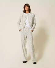 Load image into Gallery viewer, Twinset Woven Sweatpants in Off White/Black Tweed