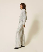 Load image into Gallery viewer, Twinset Woven Sweatpants in Off White/Black Tweed