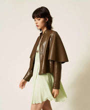 Load image into Gallery viewer, Twinset Vegan Leather Jacket in Beech
