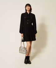 Load image into Gallery viewer, Twinset Short Dress with Knitted Skirt in Black