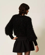Load image into Gallery viewer, Twinset Fur-like Knit Jacket in Black