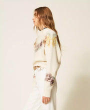Load image into Gallery viewer, Twinset Floral Print Sweater in Mother of Pearl