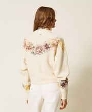 Load image into Gallery viewer, Twinset Floral Print Sweater in Mother of Pearl