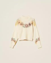 Load image into Gallery viewer, Twinset Floral Print Sweater in Mother of Pearl