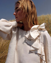Load image into Gallery viewer, Summun Ruffle Blouse in Cream