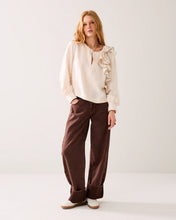 Load image into Gallery viewer, Summun Ruffle Blouse in Cream
