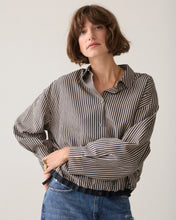 Load image into Gallery viewer, Summum Striped Blouse in Taupe/Black