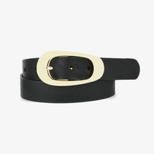 Load image into Gallery viewer, Brave Leather Zya Belt in Smooth Black with Gold