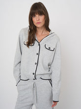 Load image into Gallery viewer, Repeat Hooded Cardigan in Soft Grey