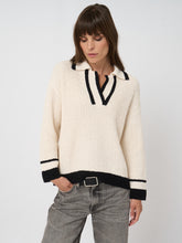 Load image into Gallery viewer, Repeat Cotton Polo Sweater in Cream