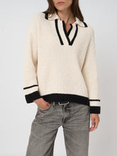 Load image into Gallery viewer, Repeat Cotton Polo Sweater in Cream