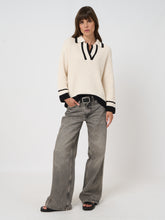 Load image into Gallery viewer, Repeat Cotton Polo Sweater in Cream