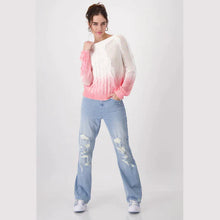Load image into Gallery viewer, Monari Ombré Cotton Sweater in White/Pink
