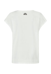 Marc Aurel Boho Print T-Shirt in Off White