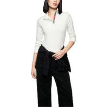 Load image into Gallery viewer, Marc Cain Ribbed Shirt With Shiny Collar in White
