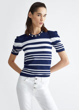 Load image into Gallery viewer, LIU JO Striped Sweater with Beads in Blue/White
