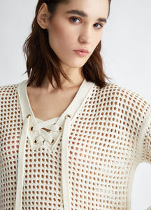 LIU JO Crochet Sweater in Bianco