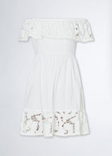 Load image into Gallery viewer, LIU JO Cotton Poplin Off The Shoulder Dress in White
