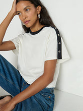 Load image into Gallery viewer, Nation Ada Button Tee in Porcelain Color Block