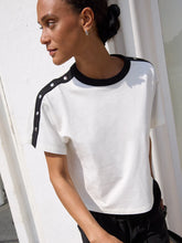 Load image into Gallery viewer, Nation Ada Button Tee in Porcelain Color Block