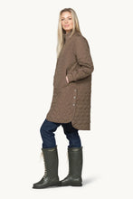 Load image into Gallery viewer, Ilse Jacobsen Long Quilted Coat in Mud