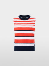 Load image into Gallery viewer, Marc Cain Striped Knit Top in Bright Tomato