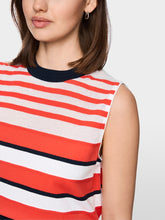 Load image into Gallery viewer, Marc Cain Striped Knit Top in Bright Tomato