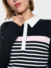 Load image into Gallery viewer, Marc Cain Ribbed Polo Top in Navy