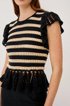 Load image into Gallery viewer, Rails Coen Top in Black Oat Stripe