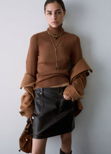 Load image into Gallery viewer, LIU JO Balloon Sleeve Turtleneck in Cocoa