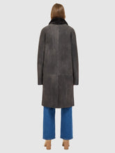 Load image into Gallery viewer, HiSO Elle Reversible Shearling Coat in Black Vintage