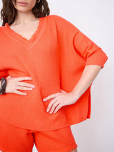 Load image into Gallery viewer, NOTSHY Cotton Cashmere Poncho Sweater in Grapefruit