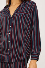 Load image into Gallery viewer, Rails Luna Pajama Set in Navy Oxblood Stripe