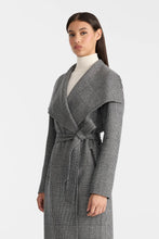 Load image into Gallery viewer, Mackage Mai Double Face Wool Wrap Coat in Black/Cream