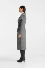 Load image into Gallery viewer, Mackage Mai Double Face Wool Wrap Coat in Black/Cream