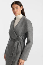 Load image into Gallery viewer, Mackage Mai Double Face Wool Wrap Coat in Black/Cream