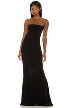 Load image into Gallery viewer, Norma Kamali Strapless Fishtail Gown in Black
