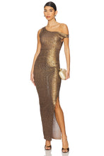 Load image into Gallery viewer, Norma Kamali Drop Shoulder Fitted Gown in Bronze
