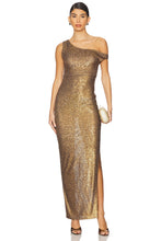 Load image into Gallery viewer, Norma Kamali Drop Shoulder Fitted Gown in Bronze