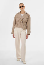 Load image into Gallery viewer, LAMARQUE Quinn Cropped Trench Coat in Khaki