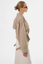 Load image into Gallery viewer, LAMARQUE Quinn Cropped Trench Coat in Khaki