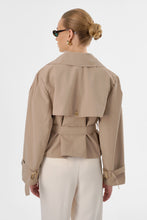 Load image into Gallery viewer, LAMARQUE Quinn Cropped Trench Coat in Khaki