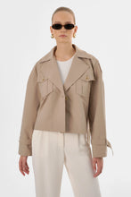 Load image into Gallery viewer, LAMARQUE Quinn Cropped Trench Coat in Khaki
