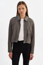 Load image into Gallery viewer, LAMARQUE Robbie Suede Jacket in Steel Grey