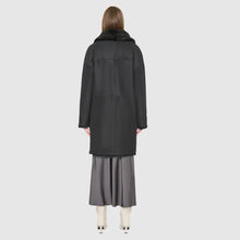 Load image into Gallery viewer, HiSO August Reversible Shearling Coat in Jet Black