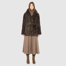Load image into Gallery viewer, HiSO Milky Way Reversible Shearling Teddy Coat in Carbon