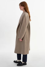 Load image into Gallery viewer, LAMARQUE Thara Shawl Collar Wool Coat in Heather Taupe