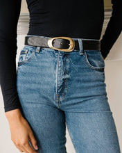 Load image into Gallery viewer, Brave Leather Zya Belt in Smooth Black with Gold