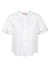 Load image into Gallery viewer, Twinset Lace Trimmed Blouse in White