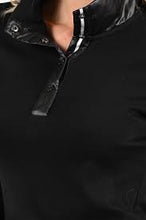 Load image into Gallery viewer, Marc Cain Ribbed Shirt With Shiny Collar in Black